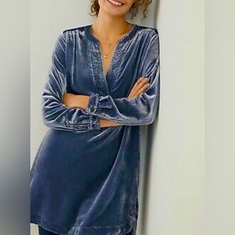 Anthropologie Velvet Tunic Dress